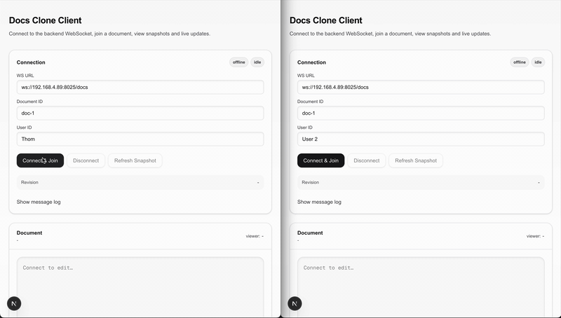 Screenshot of Docs Clone